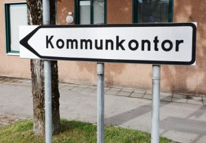 Skylt till kommunkontor