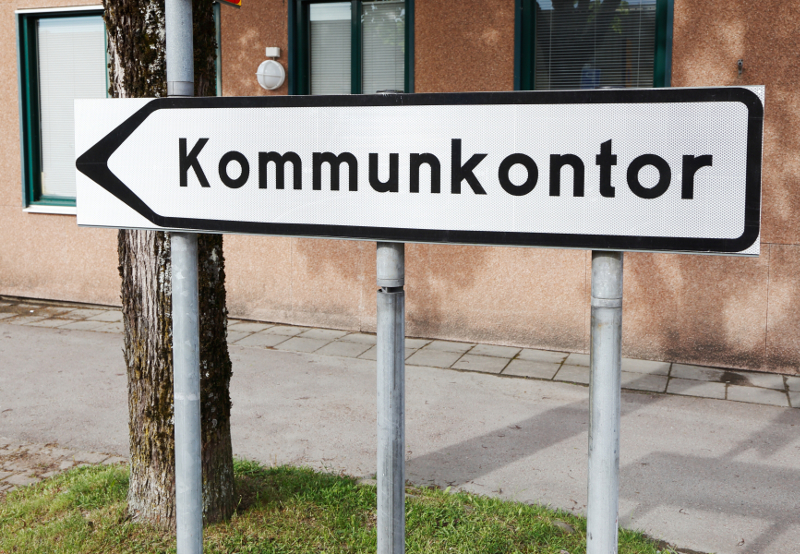 Skylt till kommunkontor